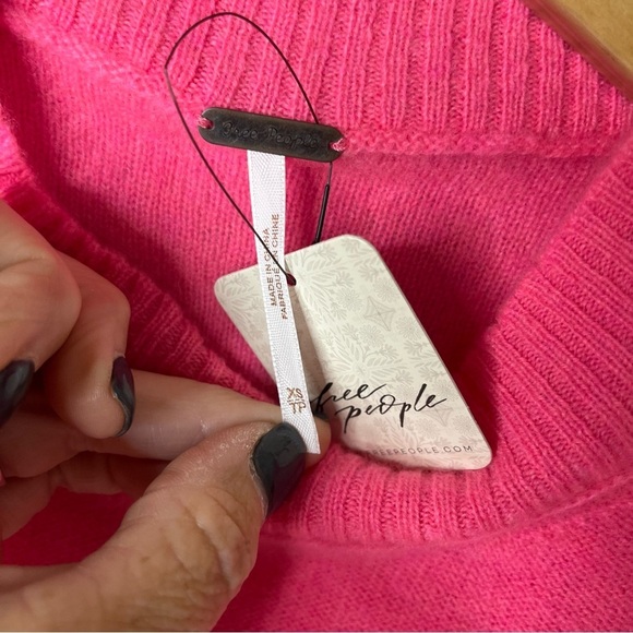 Free People Staycation Cashmere Sweater Pink Size XS Short Sleeve OB1626664 - Picture 6 of 8